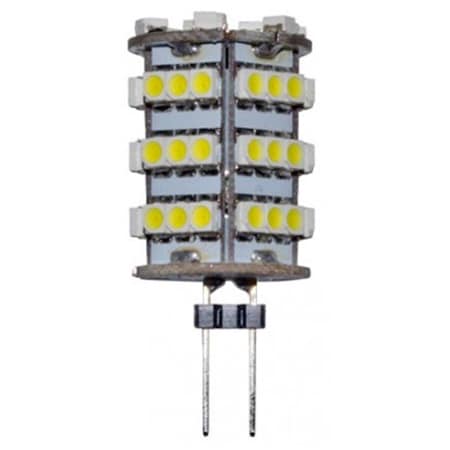 Feeltheglow DL-LED-G5.3-4-64K Bi-Pin Round 4W 54 LEDs 12V Lamps, White - 1.66 x 0.78 x 0.78 in. FE2563022